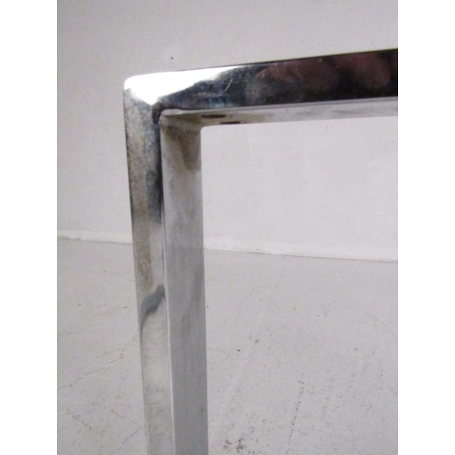 Modern Chrome & Tinted Glass Coffee Table For Sale In New York - Image 6 of 10