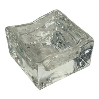 1950s Mid Century Modern Finland Nuutajarvi Crystal Ashtray Catchall For Sale