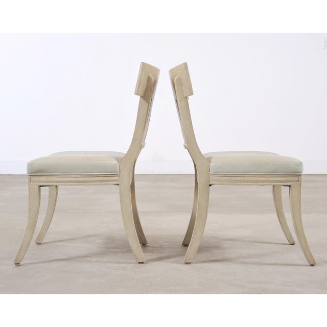 Set of Michael Taylor Neoclassical White Klismos Dining Chairs For Sale - Image 16 of 18