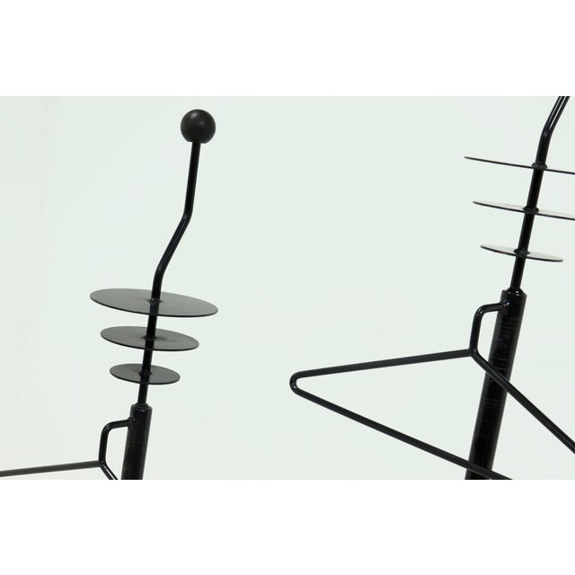 Black Height Adjustable Valets, 1980s, Set of 2 For Sale - Image 8 of 10