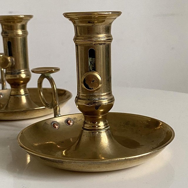 Brass Candlesticks, Set of 2 For Sale - Image 4 of 6