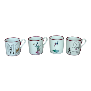 Gio Ponti for Richard Ginori Porcelain Espresso Demitasse Cups Set of 4