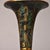 1960s Bronze Gu Vase With Gold Inlay & Inscribed Markings, Archaic Scroll Motif, Tall Flared Ritual Style Bronze Vessel For Sale - Image 5 of 9