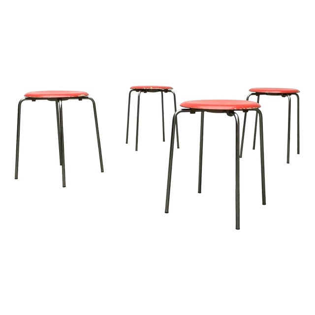 Mid-Century Modern Danish Dot Stools by Arne Jacobsen for Fritz Hansen, 1971, Set of 4 For Sale