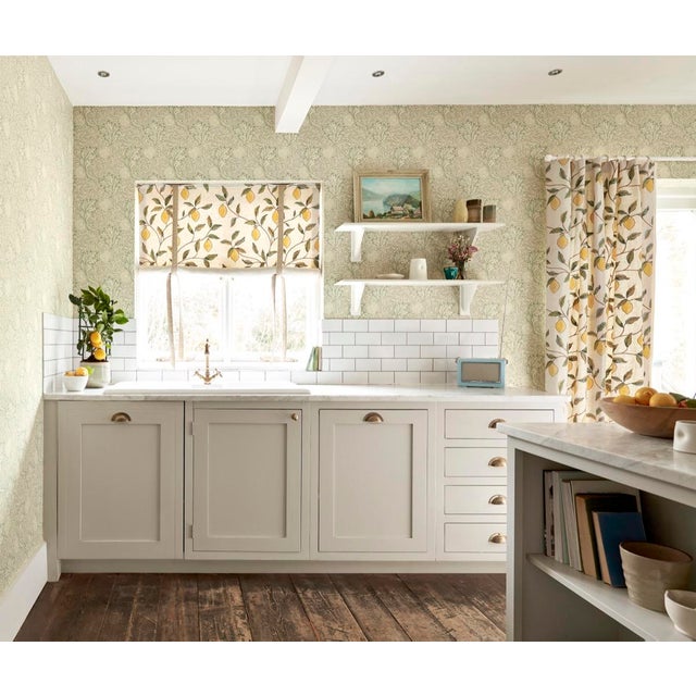 English Morris & Co Apple Wallpaper in Chalk Ivory - a Sample For Sale - Image 3 of 3