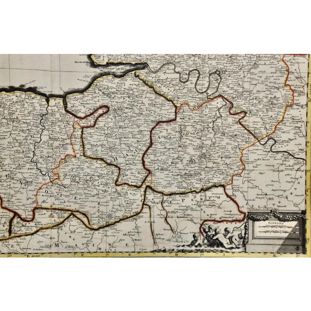 17th Century The Normandy Region of France: A 17th C. Hand-Colored Map by Sanson and Jaillot, 1695 For Sale - Image 5 of 12