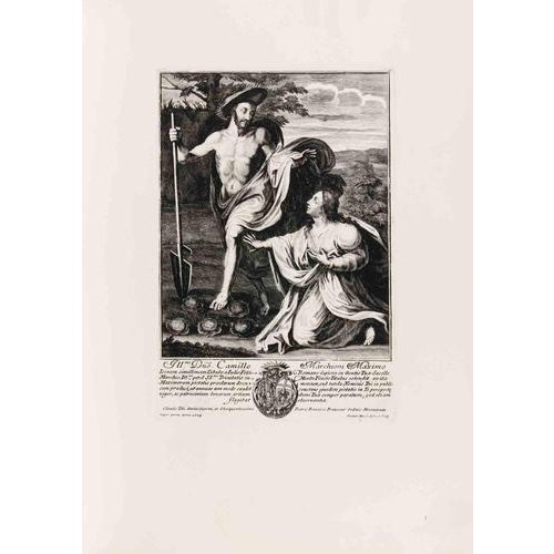 Etching on paper realized by Gaspare Massi after a painting by Giulio Romano. Dedication to Camillo Massimo Marchiori....