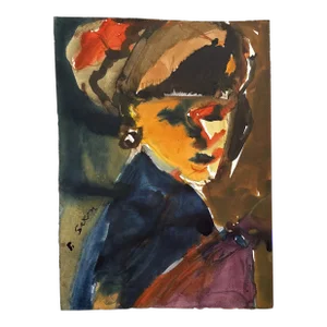 Phil Saxon Ink Drawing on Paper