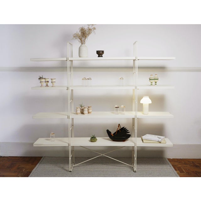 Vintage Minimalist All White Enetri Shelf by Niels Gammelgaard for Ikea, 1990s, in Good conditions. Designed 1990 to 1999...