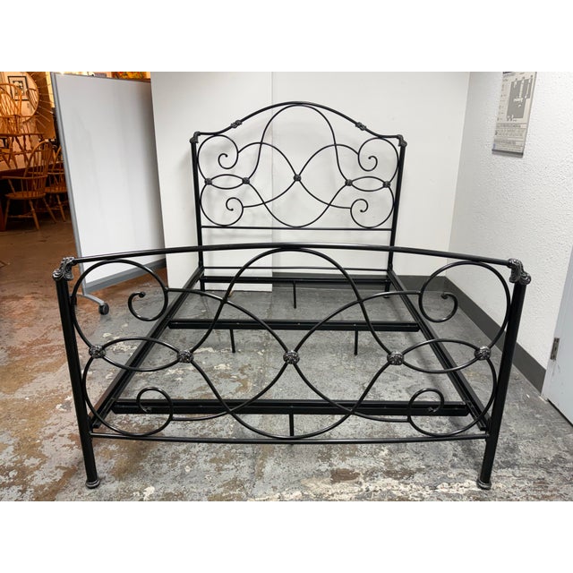 Design Plus Gallery presents a Vintage Scrollwork Queen Size Metal Bed Frame from The Bombay Company. This traditional...