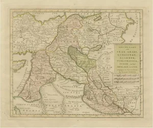 Antique Map of Eastern Turkey, Caucasus, Israel, Iraq and Part of Arabia, 1732