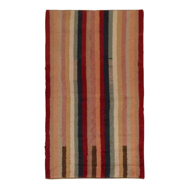 1960s Vintage Rug in Polychromatic Stripes For Sale