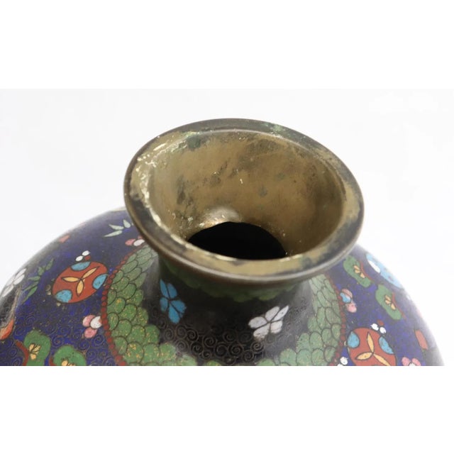 Metal 19th Century Japanese Cloisonne Vase For Sale - Image 7 of 10