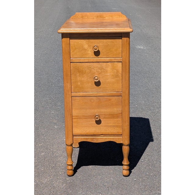 Art Deco Vintage Art Deco Nightstand End Table Maple Bedroom Stand Bedside Table For Sale - Image 3 of 8