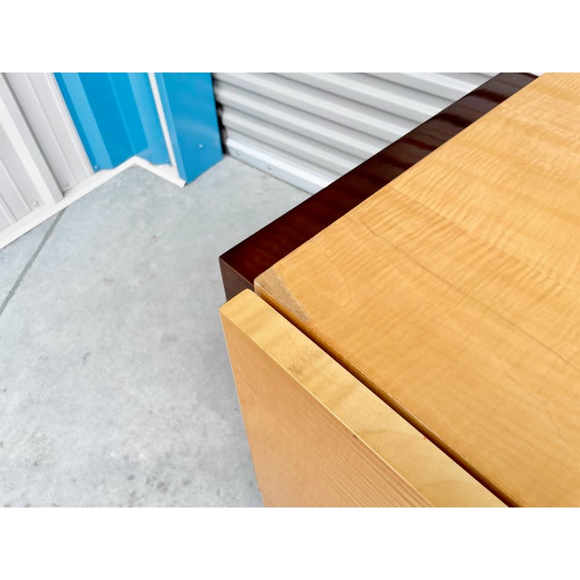 1970s Mid Century Maple & Walnut Dresser For Sale - Image 9 of 14