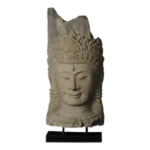 Early 20th Century Wooden Buddha Head Ming Style