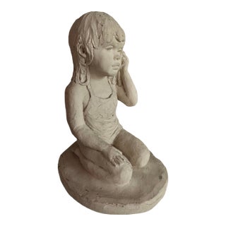 Beach Girl Plaster Sculpture For Sale
