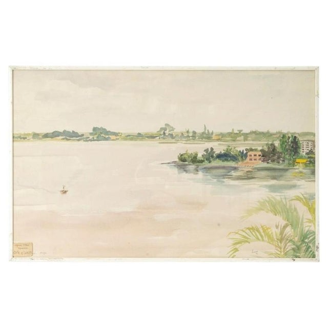 Ivory Evelyne Luez, Landscape Composition, Watercolor on Paper, Framed For Sale - Image 8 of 8
