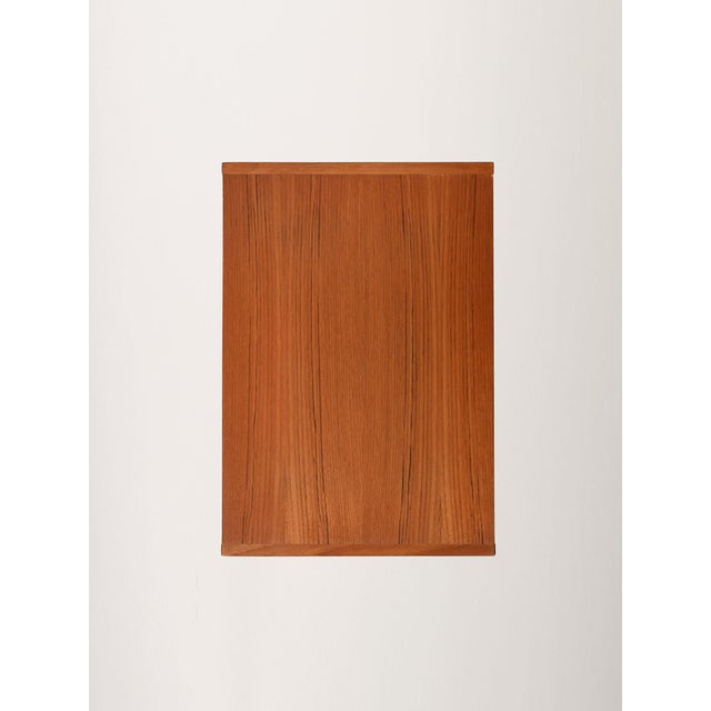 Brown Scandinavian Cubic Teak Bedside Table, 1960s For Sale - Image 8 of 9