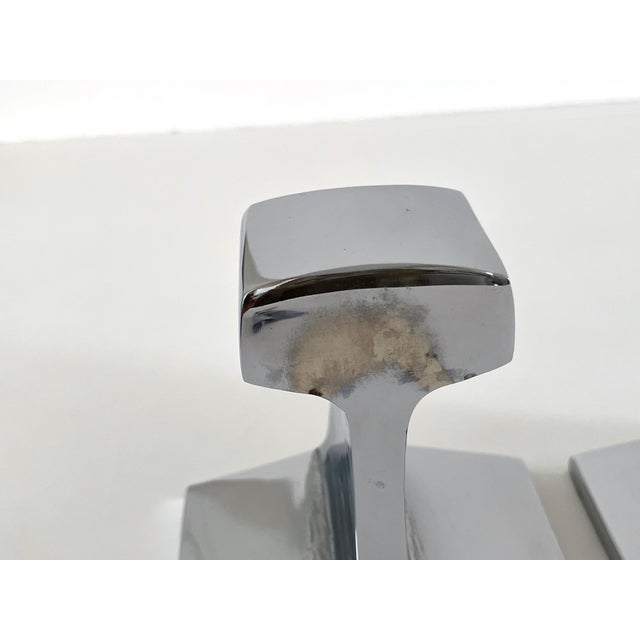 Chromed Railroad Tie Bookends For Sale - Image 10 of 12