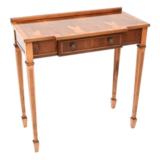 Vintage Georgian Style Yew Wood Console Table, 1950 For Sale