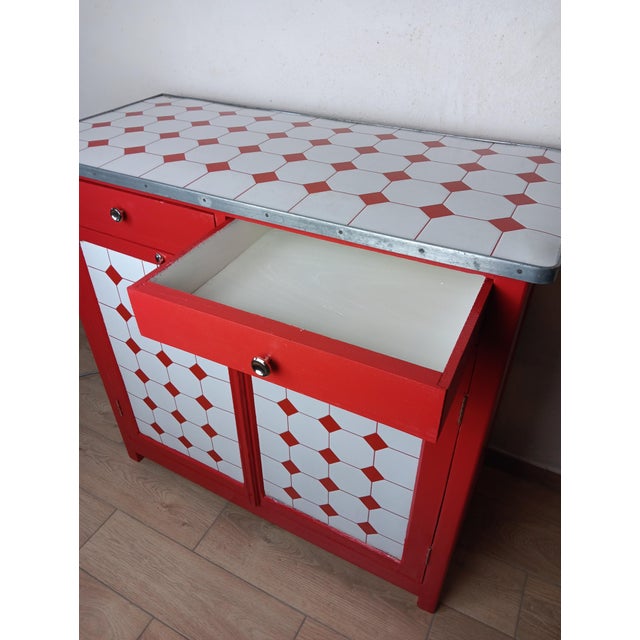 Parisian-Style Enameled Sheet Metal Sideboard, 1930s For Sale - Image 16 of 18