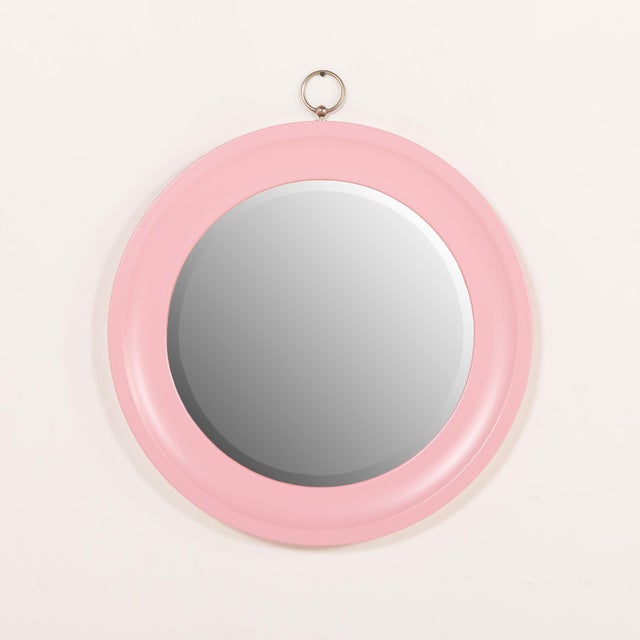 Italian Pink Mirror in the style of Artemide, 1970s For Sale - Image 6 of 7
