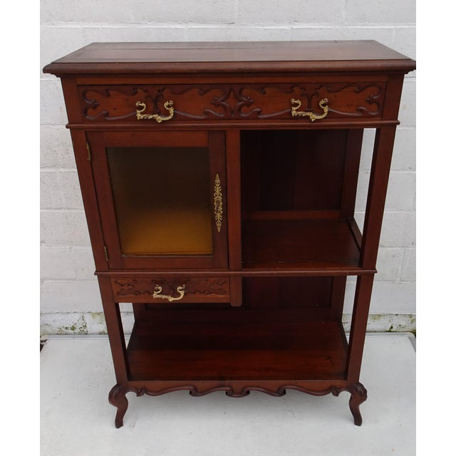 Art Nouveau Small Cabinet Display with Glass, 1920s For Sale - Image 3 of 18