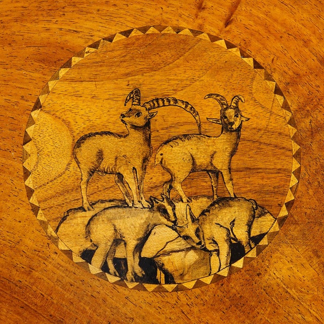 Rare Nutwood Edelweis Marquetry Chair Swiss Brienz 1900 For Sale - Image 12 of 12