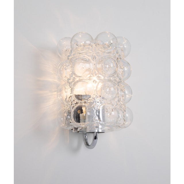 Amber Bubble Glass Sconces by Helena Tynell for Limburg, Germany, 1960s, Set of 2 For Sale - Image 3 of 11