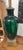 1960s Vintage Green Crackle Glass Table Lamp With Brass Base For Sale - Image 5 of 5