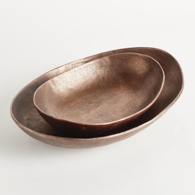 Traditional Janae Oval Decorative Bowls, Set Of 2 For Sale - Image 3 of 4