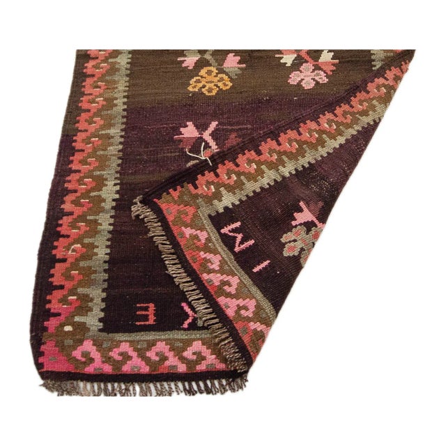 Mid 20th Century Vintage Turkish Kilim Runner Rug For Sale - Image 5 of 7