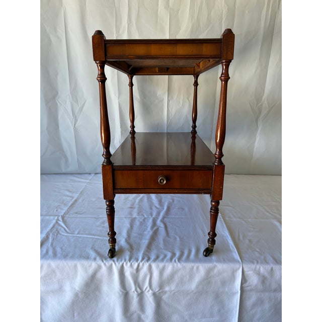 Pair of Antique English Mahogany Two-Tier Side Tables on Casters, Circa 1900 For Sale - Image 16 of 16