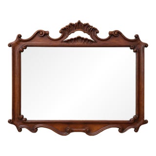 20th Century Italian Beechwood Carved Wall Mirror For Sale