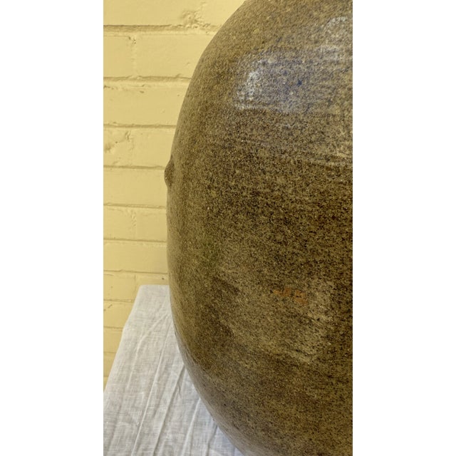 Ceramic Vintage Japanese Handmade Stoneware Sake Bottle Storage Jar For Sale - Image 7 of 10