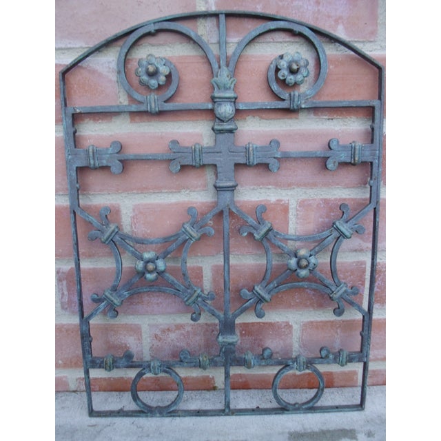 A stunning, antique, hand-forged window grille from a church clearance. This piece of craftsmanship is perfect for new...