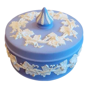 Wedgwood Jasperware Pale Blue Small Circular Lidded Vanity Box