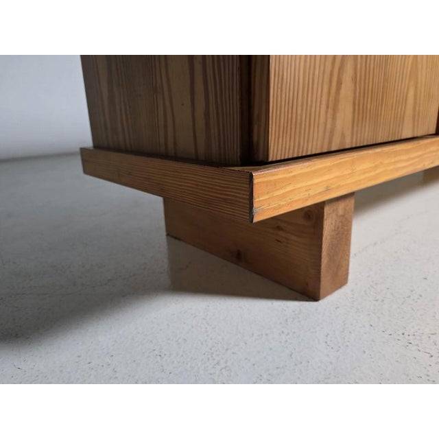 Brown Solid Pine Brutalist Sideboard, France, 1970s For Sale - Image 8 of 11