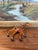 Hand-Carved Painted Wooden Giraffe Sculpture With Black Markings. For Sale - Image 9 of 9