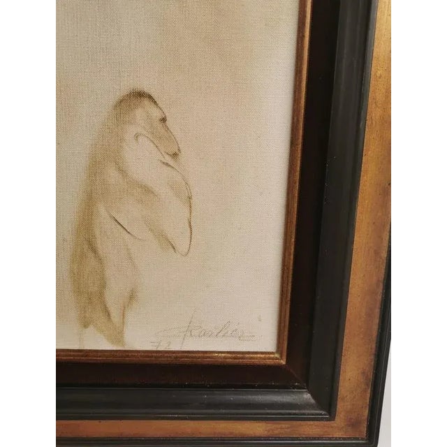 Figurative Painting of Man & Woman, Oil on Canvas, Framed For Sale - Image 5 of 9