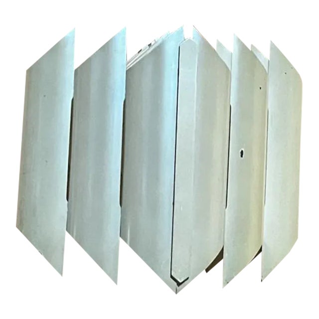 1970s Tubular Pearl Metal Sheet Cathedral Chandelier Pendant Robert Sonneman For Sale