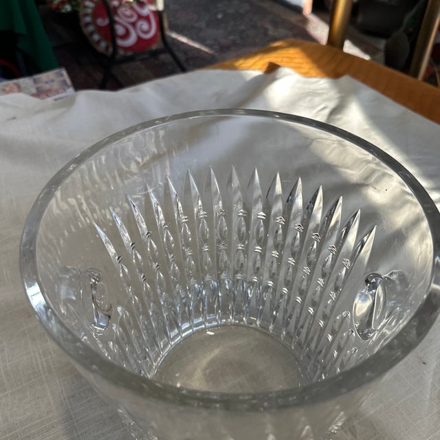 Traditional 1970s Large Glass Etched Decorative Bowl For Sale - Image 3 of 7