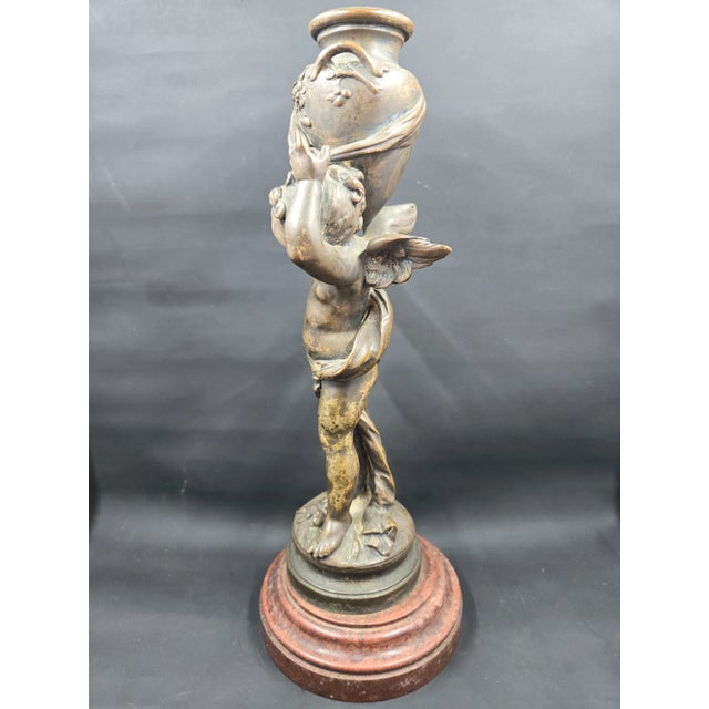 This elegant bronze sculpture is by French sculptor Auguste Moreau (1834-1917), depicting a young Psyche (or...