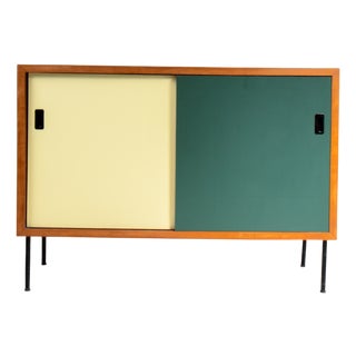 Green and Yellow Sideboard in Wood and Formica, 1960 For Sale