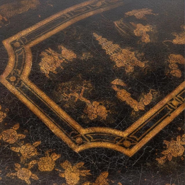 Chinoiserie Tray Form Chinoiserie Gilt Metal Coffee Table Att. Maitland-Smith For Sale In Atlanta - Image 6 of 7