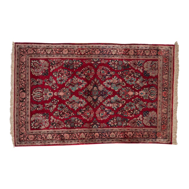 Vintage Fine Sarouk Rug - 3'5" x 5'2" For Sale
