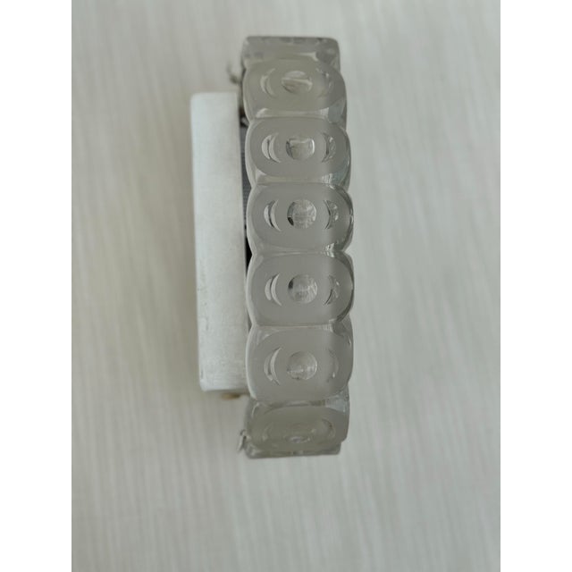 Vintage Mid- Century German Oval Art Glass Wall Sconce For Sale - Image 4 of 5