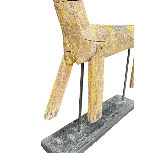 Large Handmade Antique Wooden Horse Sculpture, 1800s For Sale - Image 11 of 12