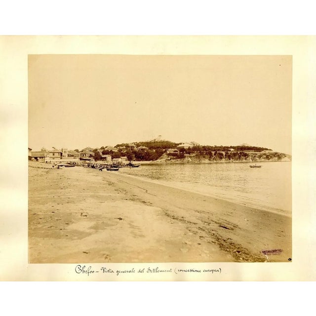 Chefoo, View of Settlement - Ancient Albumen Print 1880/1900 1880/1890 For Sale